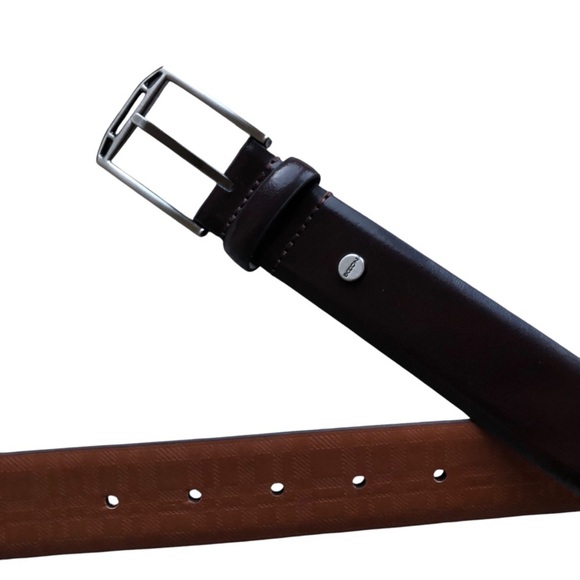 Boconi Mens Leather Belt Dark Brown 34 - Picture 5 of 12